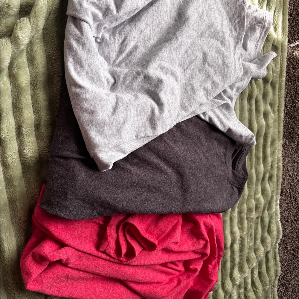 Hanes Women's Short Sleeve Tees - Gray, Black, and Red